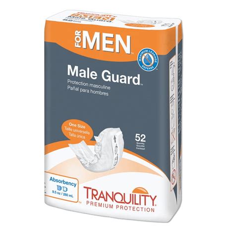 Tranquility Male Guard Bladder Control Pad 12-1/4 Inch Length Heavy Absorbency Peach Mat Core ...