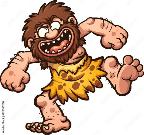 Vetor do Stock: Happy cartoon caveman laughing. Vector clip art ...