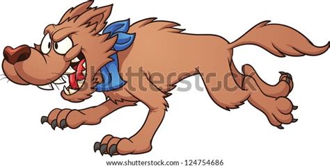 Running Wolf Vector Clip Art Illustration Stock Vector (Royalty Free) 124754686