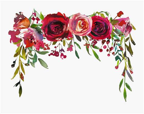 Burgundy Watercolor Flowers Png , Free Transparent Clipart - ClipartKey