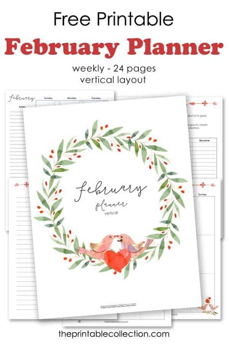 Free Printable February Planner | Planner printables free, Weekly planner free printable, Planner