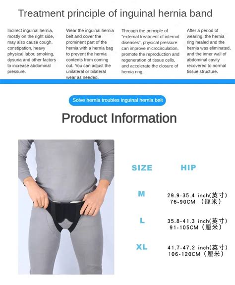 Hernia Belt For Men - Adjustable Inguinal Groin Support with Inflatable Hernia Bag, 2 Removable ...