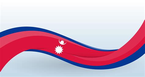 Nepal Waving National flag. Modern unusual shape. Design template for decoration of flyer and ...