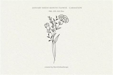 January Birth Flower Svg, Carnation Svg Bouquet (1853975) | SVGs ...