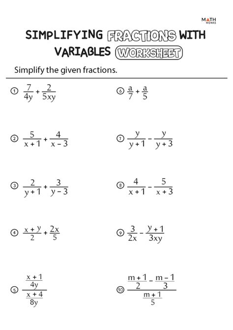 Simplifying Fractions Worksheets - Math Monks