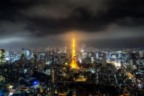 Tokyo tower night view editorial photography. Image of builing - 152515362