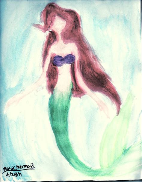 Ariel painted watercolor by musicmermaid on DeviantArt