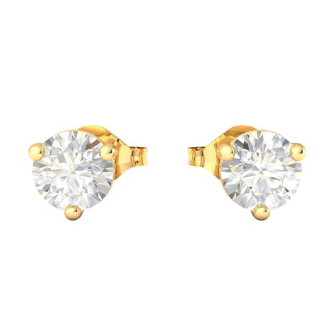 0.2ctw Round Cut Lab-Created Diamond 14k Gold Stud Earrings Men 3 Prong Martini | eBay