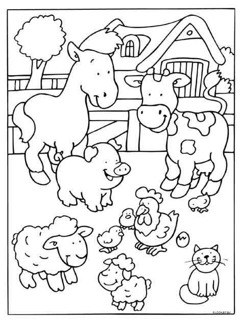 Boerderij | Farm coloring pages, Coloring pages, Farm animal coloring pages