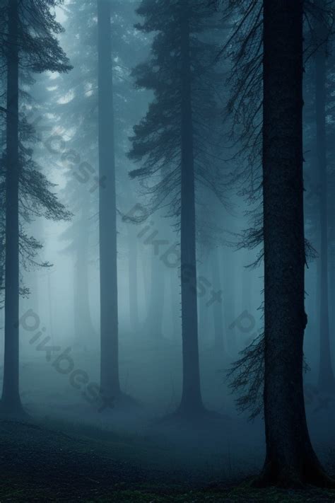 A Mysterious Fog-covered Forest Photo | JPG Free Download - Pikbest