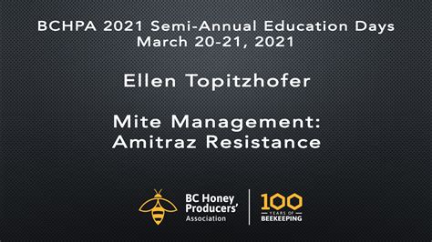 Ellen Topitzhofer ~ Mite Management: Amitraz Resistance – BC Honey Producers' Assoc.