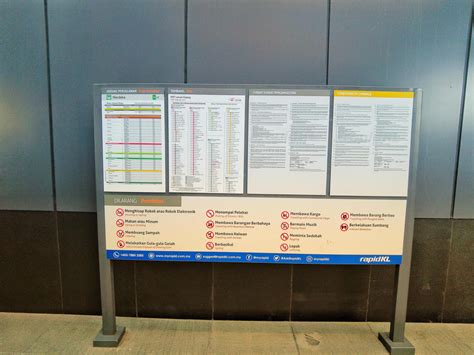 Kuala Lumpur, Malaysia on 21 May 2023. Information board regarding train schedule and fare from ...