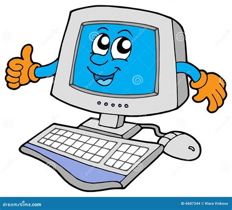 Happy computer stock vector. Image of friend, drawing - 6687344