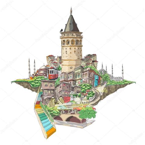 Istanbul galata tower view — Stock Vector © ufuksezgen #96129620