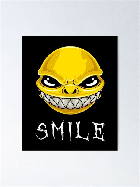 "Evil Smile Smiley Face Emoji " Poster for Sale by bcv122 | Redbubble