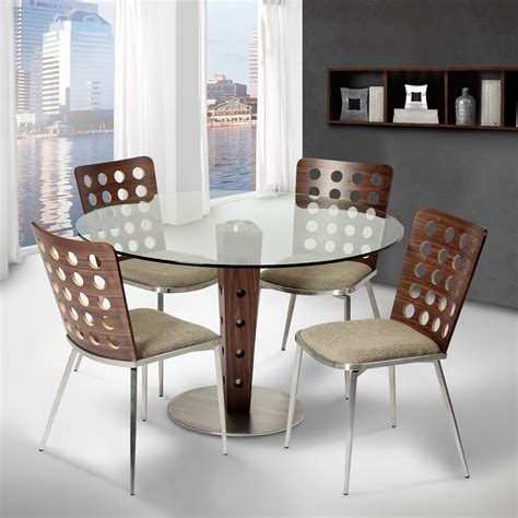 Elton Modern Dining Table - Glass Top, Stainless Steel Base | DCG Stores