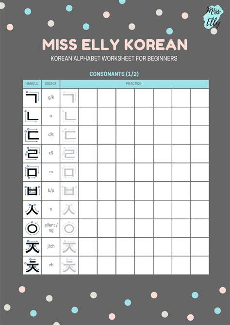 Korean Alphabet Practice Worksheets - Worksheets For Kindergarten