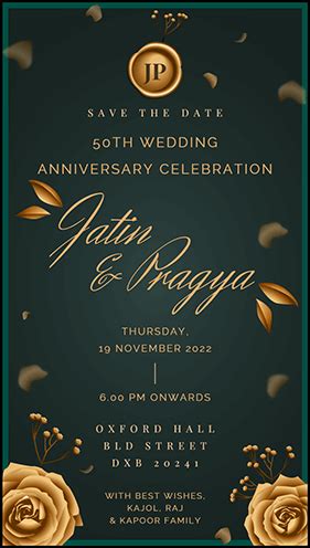 Wedding Anniversary Invitation Card - Happy Invites - Digital Ecards