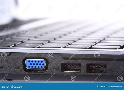 VGA And USB Ports On Side Of Laptop Computer Stock Image - Image: 18579271