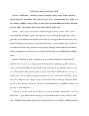 Lola Cook - ESSAY A CHARACTER ANALYSIS OF GENERAL ZAROFF.pdf - A ...