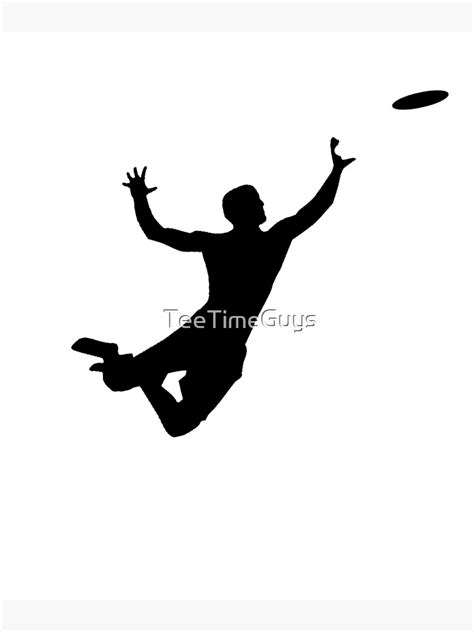 "Ultimate Frisbee Silhouette | Frisbee Jumping Catch" Art Print by TeeTimeGuys | Redbubble