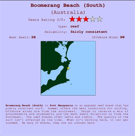 Boomerang Beach (South) Surf Forecast and Surf Reports (NSW - Port Macquarie, Australia)