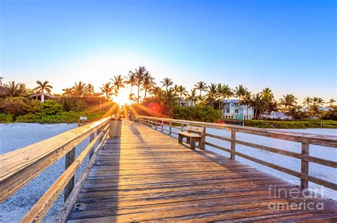 Sunrise Naples Pier Florida Photograph by Hans- Juergen Leschmann - Fine Art America