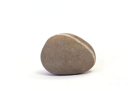 Single Pebble Against White Background Photograph by Natalie Kinnear