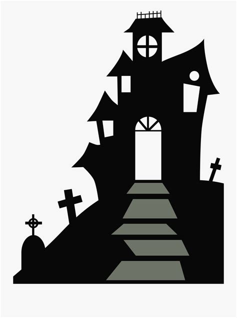 Haunted House Silhouette Png , Free Transparent Clipart - ClipartKey