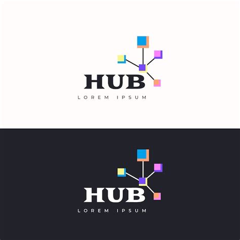 Free Vector | Flat design hub logo template