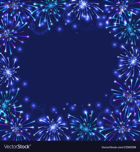 Colorful firework frame vector image on VectorStock | Frame, Fireworks, Printable frames