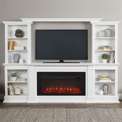 Real Flame 9900E-W Monte Vista 107" Electric Fireplace Entertainment Center - White