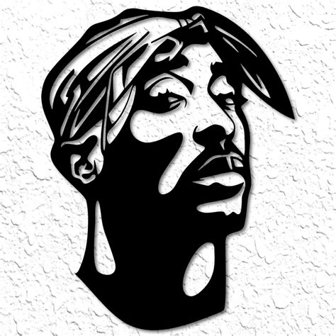 Tupac Stencil Black And White