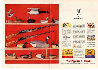 1959 WINCHESTER MODEL 50 Rifle Shotgun Shell Duck Hunting Decoys 2-Page Print Ad £8.02 - PicClick UK