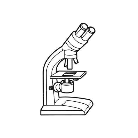 Microscope Black And White Drawing Outline Illustration Sketch Vector ...