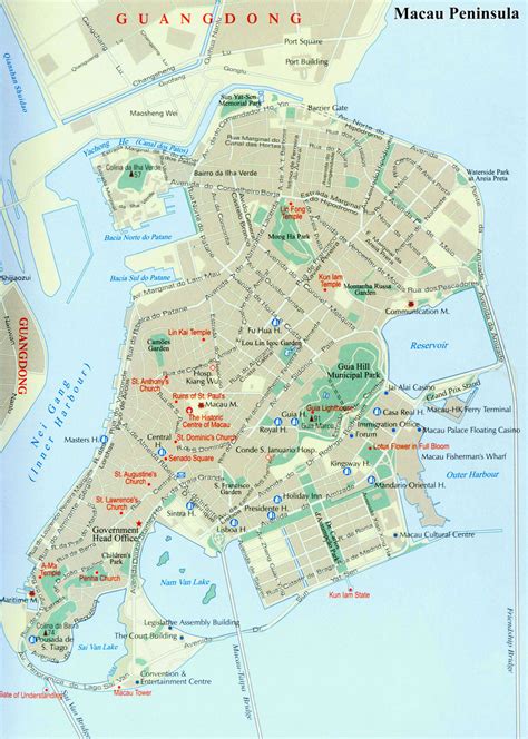 Macau Peninsula Map, Map of Macau, China, Macau Travel Map