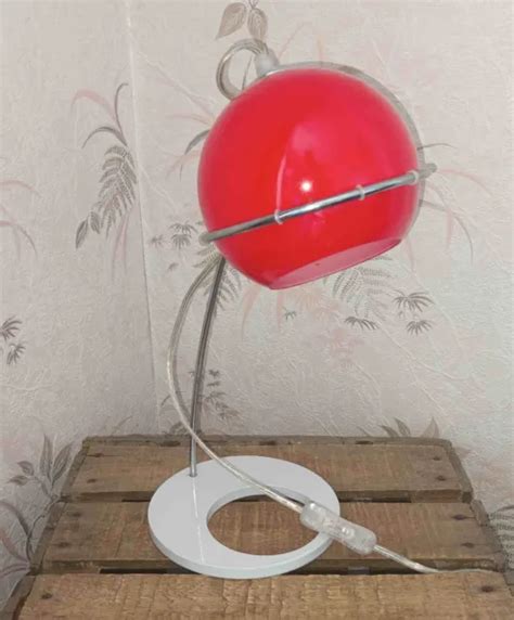 LAMPE DE BUREAU vintage boule rouge en verre EUR 30,00 - PicClick FR