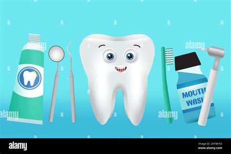 Dental health emoji vector design. Tooth and dentist tools elements of toothpaste, mouthwash and ...