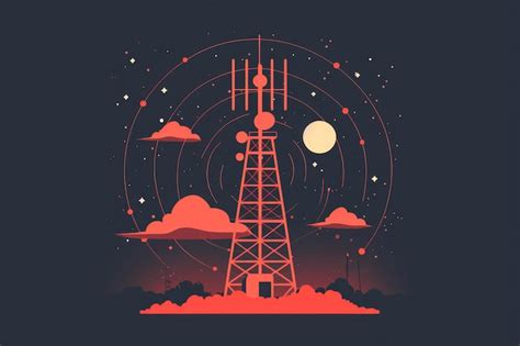 Premium AI Image | An illustration featuring a tower in the sky with a red and black color ...