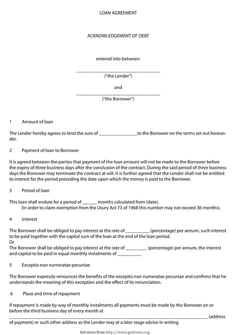 Simple Loan Agreement Template | DocTemplates