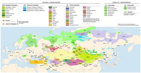 Linguistic map of the Altaic, Turkic and Uralic languages [3245 × 2036 ...