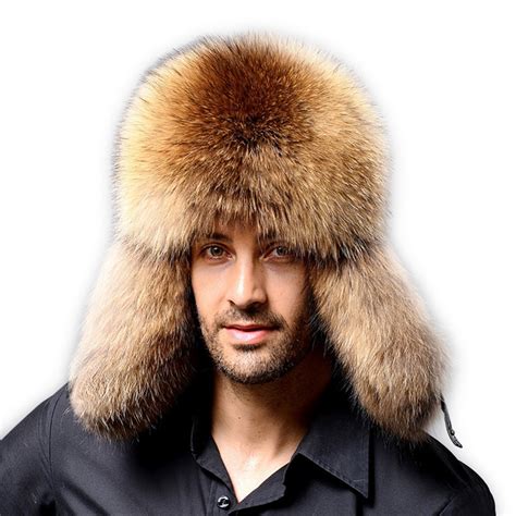 Fur Talk men's cold winter genuine fox fur and leather Russian Ushanka ...