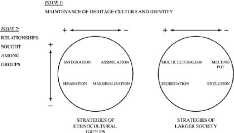 Acculturation strategies in ethnocultural groups and the larger society. | Download Scientific ...