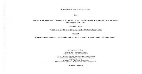 1993 User's Guide to National Wetlands Inventory Maps ... · USER'S GUIDE to NATIONAL WETLANDS ...