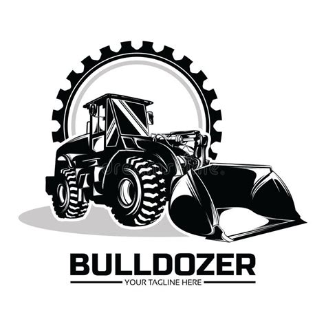 Bulldozer Excavator Logo Design Illustration Stock Vector ...