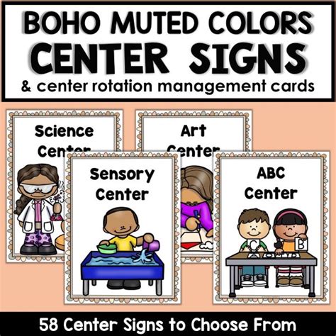 Boho Center Signs - Preschool Teacher 101