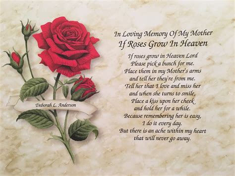 In Memory of Mom Loss of Mother Sympathy Poem Memorial Gift | Etsy