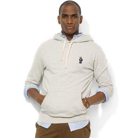 Lyst - Ralph Lauren Polo Bear Fleece Pullover Hoodie in Gray for Men