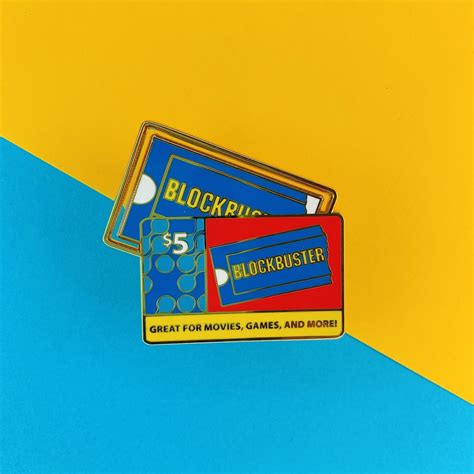 Blockbuster Video Enamel Pin 90s Nostalgia Gold Membership and Gift ...