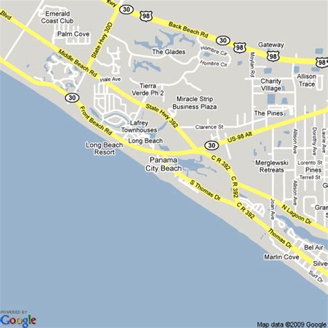 Map of Panama City Beach, United States | Hotels Accommodation